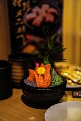 Vertical shot of Sashimi