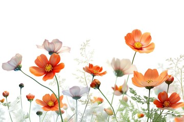 poppies on white background