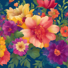 Beautiful illustration of colorful flowers