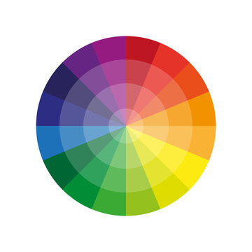 Color wheel with the transition to white in the middle. stock image.