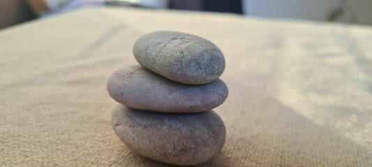 Fototapeta na wymiar Closeup of stacked rocks