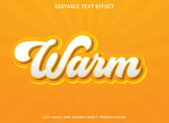 warm editable text effect template with abstract background and 3d style use for business brand and logo