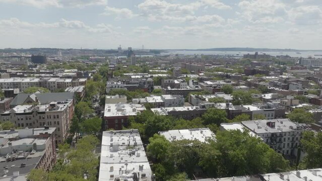 Trees line the streets of the quaint Cobble Hill neighborhood in Brooklyn