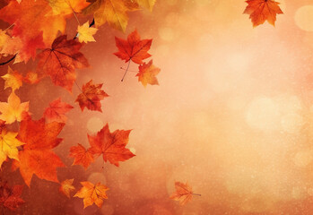 Naklejka na ściany i meble Autumn Background created with Generative Al technology