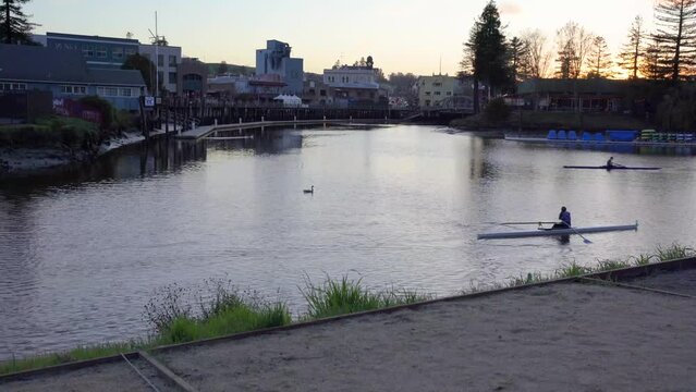 Beautiful lake at dawn in Petaluma