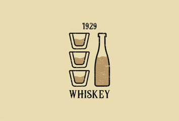 Classic Whiskey Illustration suitable for logo and icons