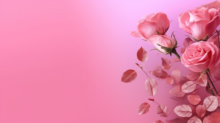 pink items on a pink background. visualization of the space of a single color scheme. wallpaper or background. copy space.Generative AI