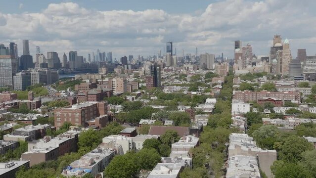The brownstones of Cobble Hill stand in contrast to the skyscrapers in NYC