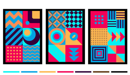 illustration for decoration. abstract patterns that let the colors stand out.creativity from wall to wall A modern collage that combines different visual elements