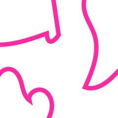 Pink Outline Frame Abstract Shapes 