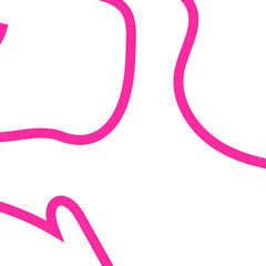 Pink Outline Frame Abstract Shapes 