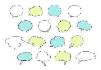 手書きの吹き出しイラスト、シンプルなベクター素材集