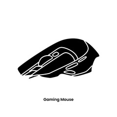 Gaming Mouse in black fill icon. Modern high performance wired mouse side view vector illustration in trendy style. Editable graphic resources for many purposes. 