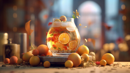 Obraz na płótnie Canvas fresh orange juice bottle Generative AI