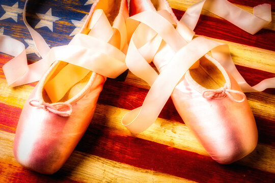 Ballet Shoes On Flag