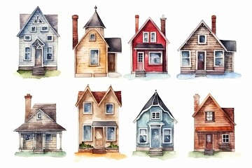 建物の水彩イラスト,Generative AI AI画像