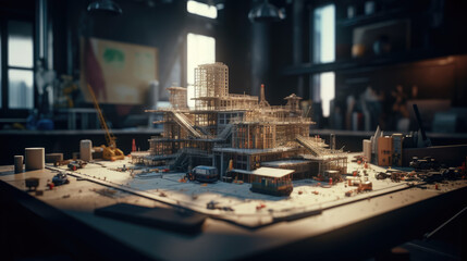 Fototapeta premium Architect career structure construction concept. Generative AI