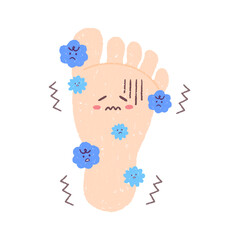 手描きの菌が繁殖した足　キャラクター © hachi