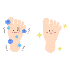 きれいな足の裏と菌が繁殖する足の裏