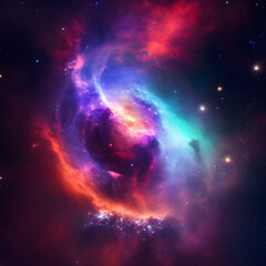 Fototapeta na wymiar background with space colorful nebula wallpaper