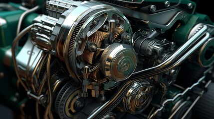 車のエンジン,Generative AI AI画像