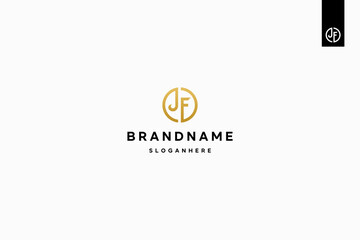 Letter JF logo design, JF monogram logo design minimal creative modern