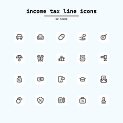 Money and payment line icons. Dollar and Cash vector linear icon set. Collection ui icons with squircle shape. Web Page, Mobile App, UI, UX design. 