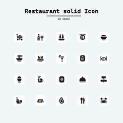 Food courts icons set. Outline set of food courts vector icons for web design isolated on white background. Collection ui icons with squircle shape. Web Page, Mobile App, UI, UX design.
