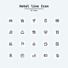 Set of thin line Lifestyle and Entertainment icon set, simple outline icons collection, Simple vector illustration. Collection ui icons with squircle shape. Web Page, Mobile App, UI, UX design.