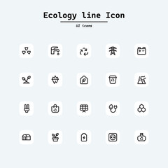 
Eco friendly related thin line icon set in minimal style. Linear ecology icons. Environmental sustainability simple symbol.Collection ui icons with squircle shape. Web Page, Mobile App, UI, UX design