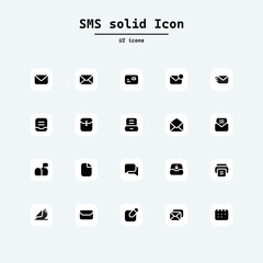 Set of Message Vector Line Icons. Contains such Icons as Conversation, SMS, Heart, Love Chats, Notification, email. Collection ui icons with squircle shape. Web Page, Mobile App, UI, UX design.
