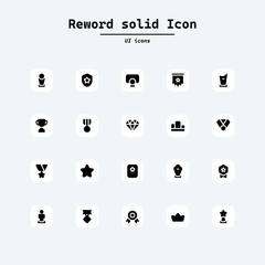 reward line icons set. Stroke vector elements for trendy design. Vector line icons isolated on a white background. Collection ui icons with squircle shape. Web Page, Mobile App, UI, UX design.