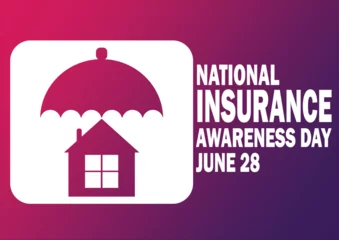 Fototapeten National Insurance Awareness Day Vector illustration. June 28. Holiday concept. Template for background, banner, card, poster with text inscription. © DEEP
