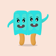 Vector illustration of two ice cream sticks.