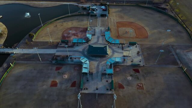 Drone footage of Old Celina Park in Texas, USA