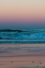 Vertical shot of a beautiful sea during the sunset