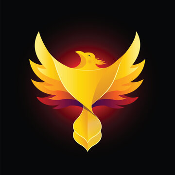 recommend clip art: Colorful fire phoenix logo with angel wings