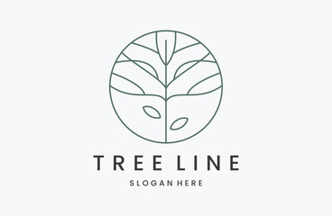 Creative tree icon logo design vector illustration. nature tree leaf logo design 