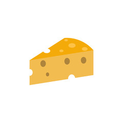 cheese parts and slices isolated on a white background.