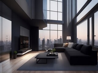 Modern Living Room, Modern Penthouse Design