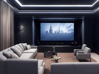 Luxury Theater Room with Comfortable Seats, Entertainment with Luxurious Comfort