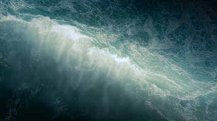 Closeup of the rough sea waves