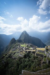 Vertical shot of the Machu Picchu in Peru