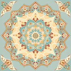 Fototapeta premium AI-generated illustration of a symmetrical Islamic ornament based on the Ottoman style