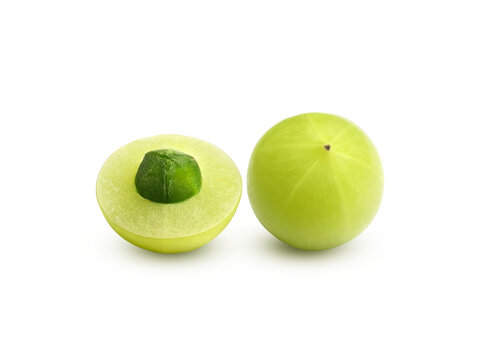Indian gooseberry Phyllanthus emblica amla fruits green transparent background
