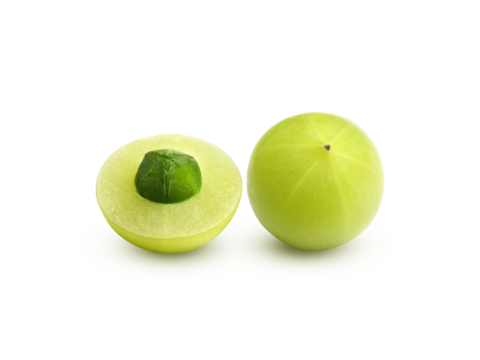 Indian gooseberry Phyllanthus emblica amla fruits green transparent background
