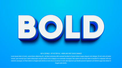 Blue bold 3d editable text effect