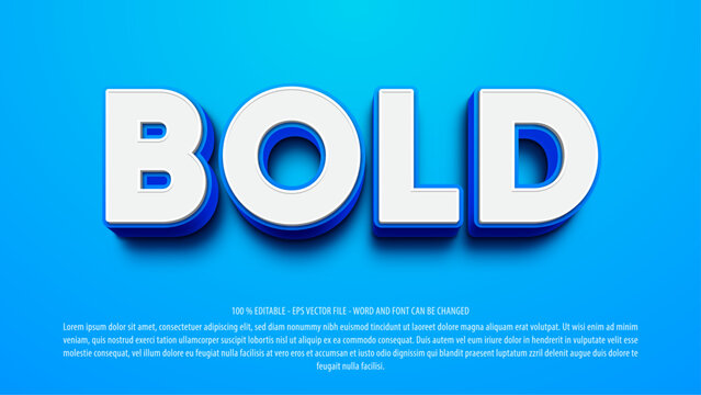 Blue bold 3d editable text effect