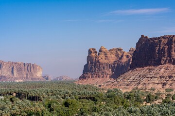 Plakat Canyons in ALUla in (Saudi Arabia), Nabataeans, Hegra,