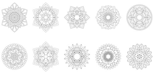 Circular Mandala Coloring page template v16